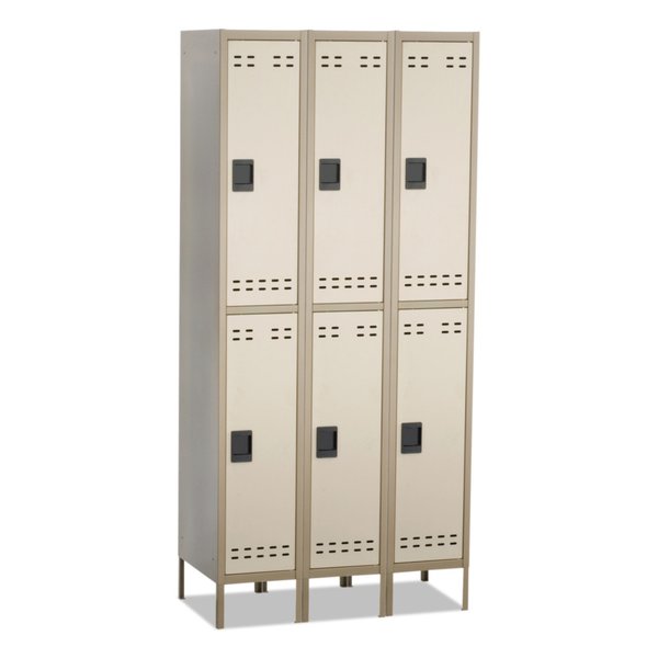 Safco Double-Tier, Three-Column Locker, 36" W, 78" H, Two-Tone Tan 5526TN